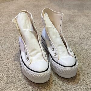 Women's White High-Top Sneakers